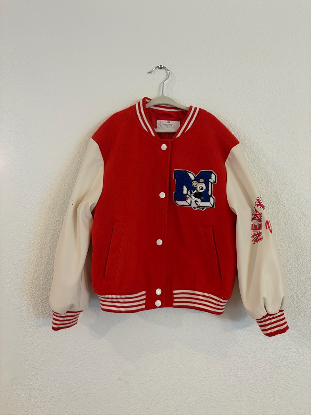 H&M Red NYC varsity jacket size 6/7 years